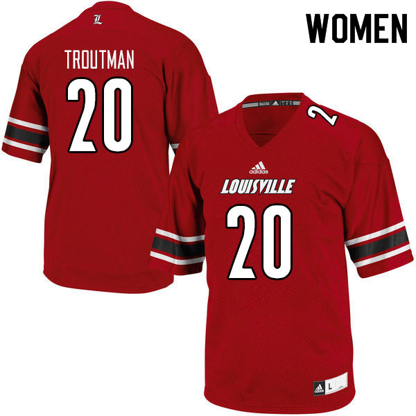Women #20 Trenell Troutman Louisville Cardinals College Football Jerseys Sale-Red - Click Image to Close
